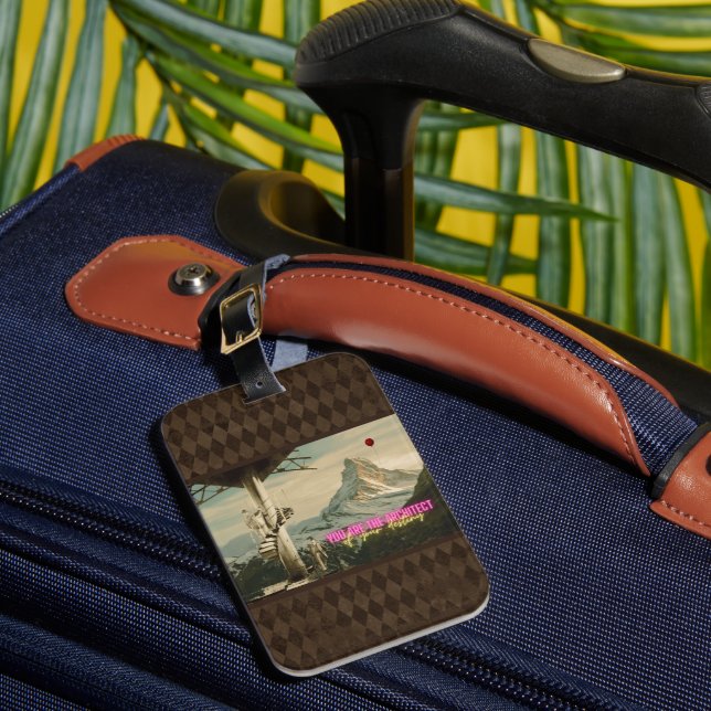 Arkitekt på ditt ödesdigra surreala kollage bagagebricka (Framsida Insitu 1)