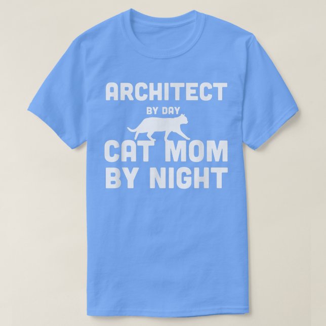 Arkitekt per dag kat Mamma per natt T Shirt (Design framsida)