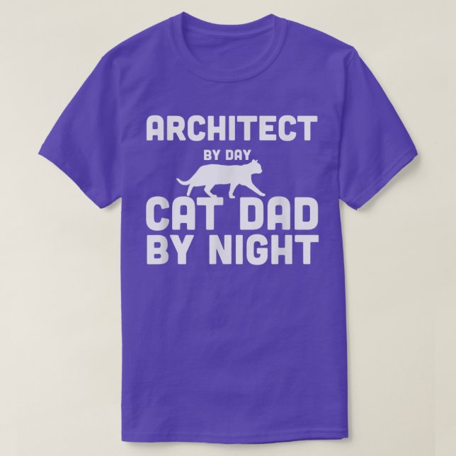 Arkitekt per dag kat Pappa per natt T Shirt (Design framsida)