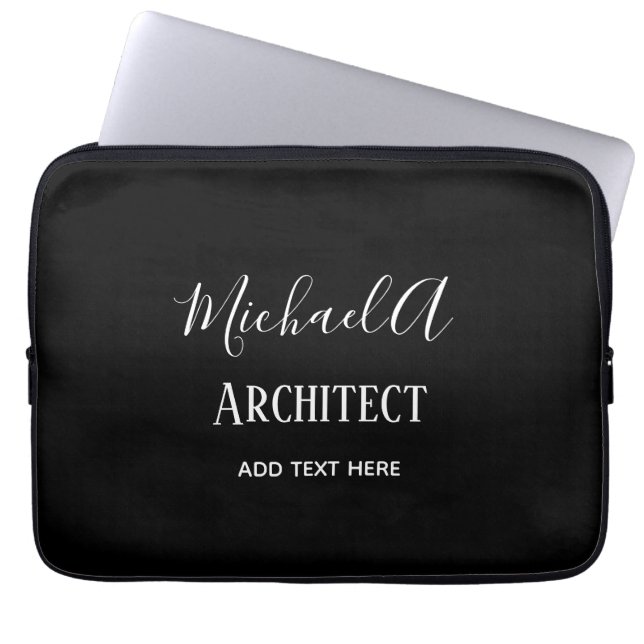 ARKITEKT Personliga presenter Klassisk svart vit Laptop Fodral (Framsidan)
