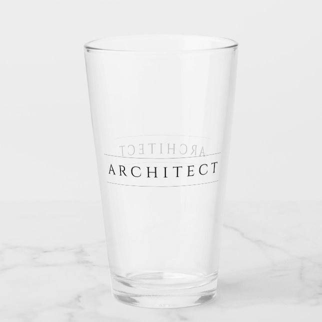 ARKITEKT Pint Dricksglas / Svart Glaskopp (Framsida)