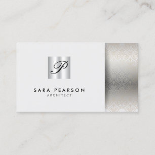 Arkitekt ProfessionalSkills SilverDamask Monogram Visitkort