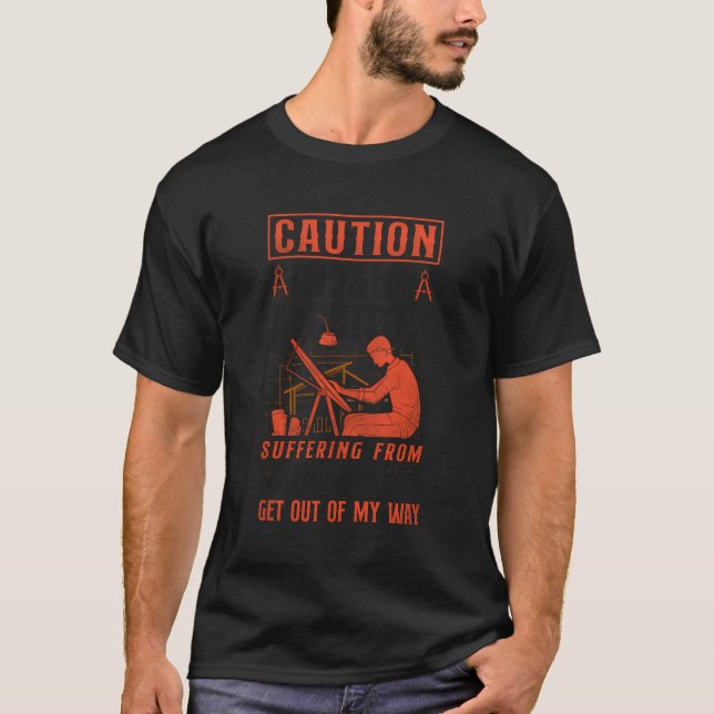 Arkitekt Student Arkitecture Försiktighet Inš Arch T Shirt (Framsida)