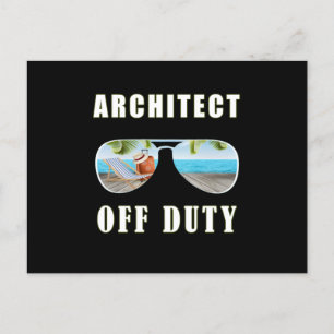 Arkitekt sunglass på strandsemester i handflatan vykort
