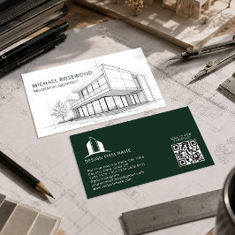 Arkitekt Teknisk Ritning Skiss | Grön Visitkort