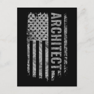 Arkitekt USA Flagga Distressed design Vykort