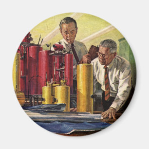 Arkitekter som arbetar på ett kontor, Vintage före Magnet