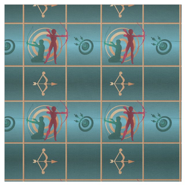 Arkitektfält och pil - Grönt Mönster Tyg (Provkarta)