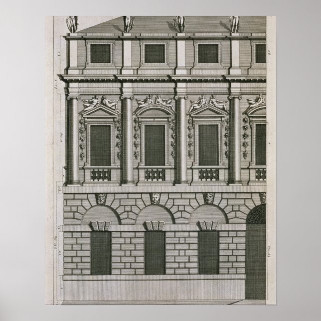 Arkitektonisk design som visar Palladian propo Poster (Framsidan)