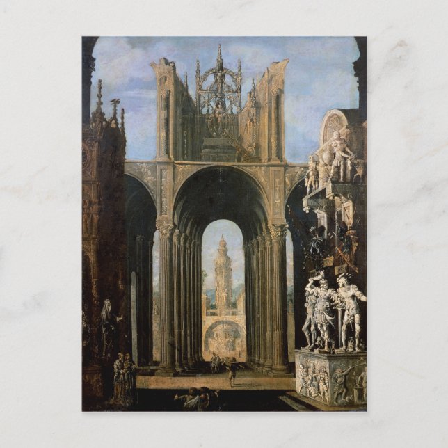 Arkitektonisk fantasi vykort (Framsida)