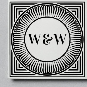 Arkitektonisk geometrisk monogram konststämpel stämpel