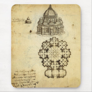 Arkitektonisk katedralstudie av Leonardo da Vinci Musmatta