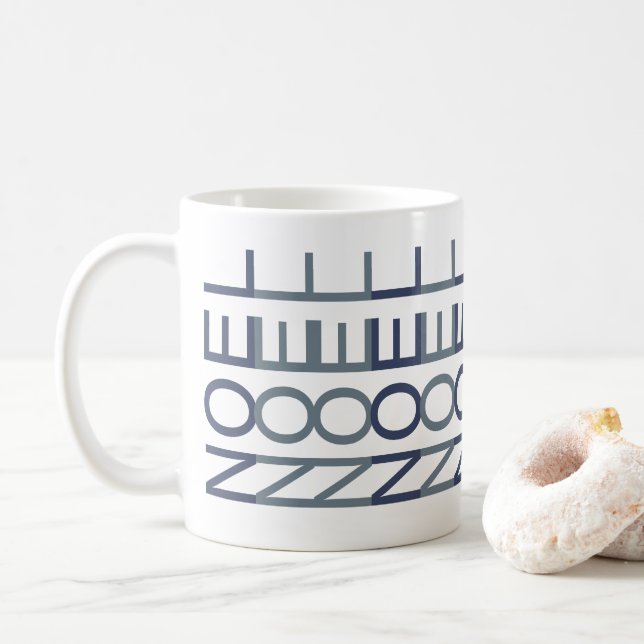 Arkitektonisk Linjekonst | Kobolt Jul Noel Kaffemugg (Med munk)