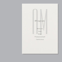Arkitektonisk Monogram Bröllopsprogramkort Program