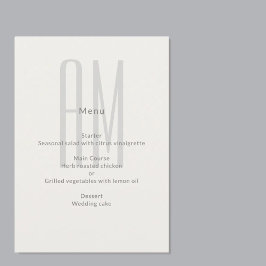 Arkitektonisk Monogram Minimal Bröllop Meny