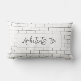 Arkitektonisk Subway-platta Modern Egen Text Lumbarkudde