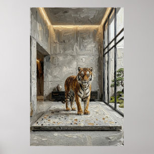 Arkitektonisk Tiger Elegans – Lyx Minimalistisk F Poster