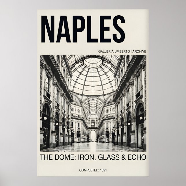 Arkitektonisk Väggkonst Naples Kupol och Arkad (Framsidan)