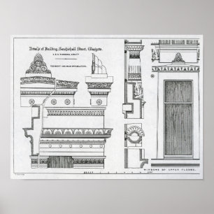 Arkitektoniskt specificerar av Grecian kammare Poster