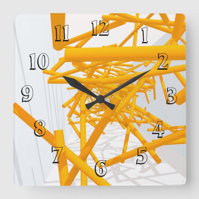 Arkitektoniskt utrymme med ljusgeometrisk form fyrkantig klocka (Framsida)