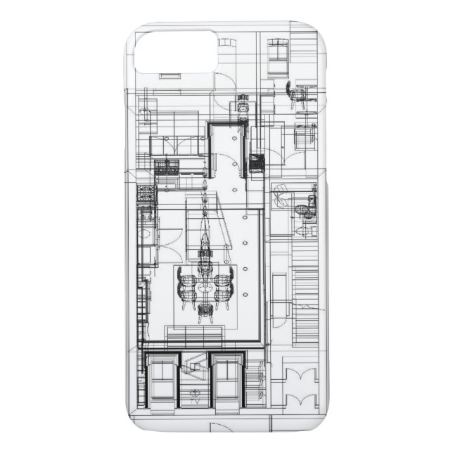 Arkitektoniskt wireframetelefonfodral Case-Mate iPhone skal (Baksida)