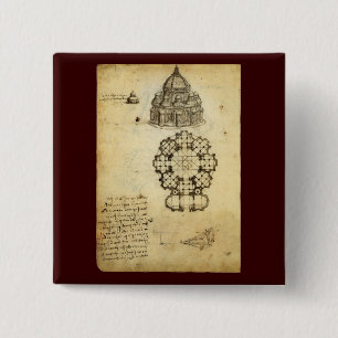 Arkitekttatedralstudie av Leonardo da Vinci Knapp