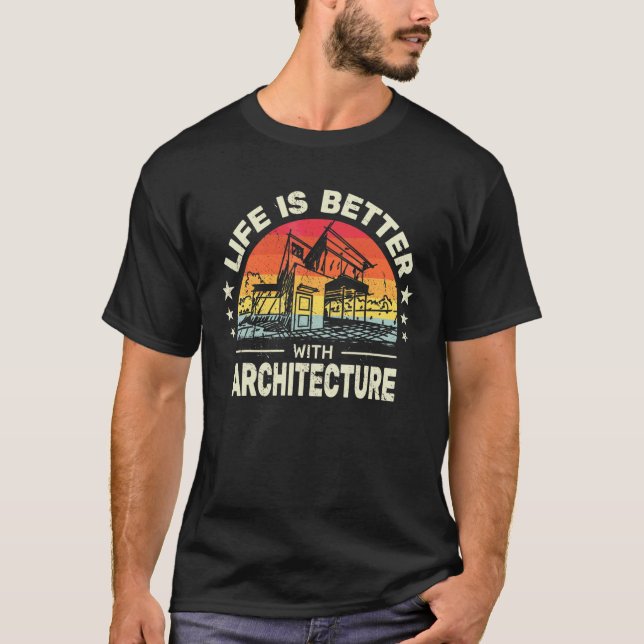 arkitektur  arkitekter retro för män t shirt (Framsida)