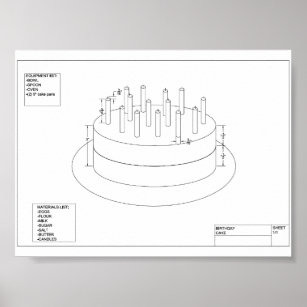 Arkitektur Birthday Cake Poster