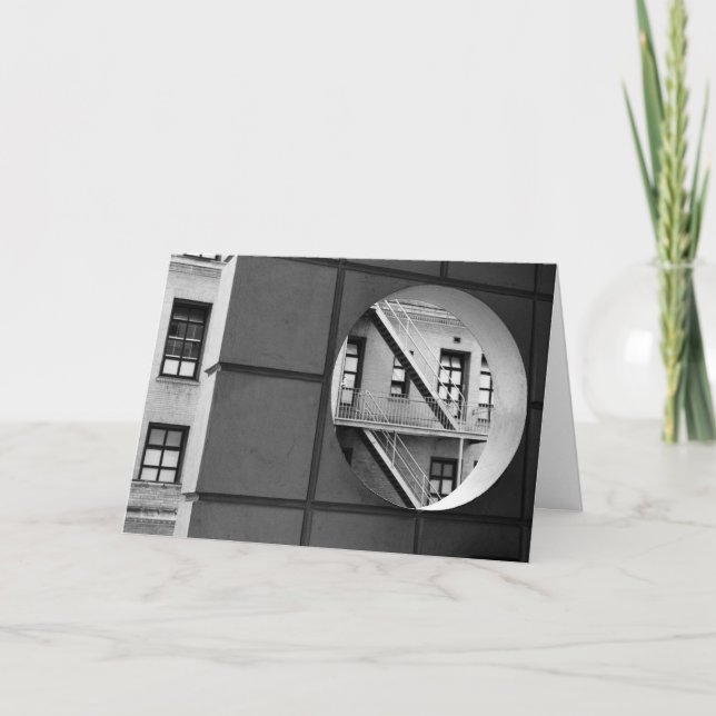 Arkitektur Circle & Linjer Black and White Photo Kort (Framsida)