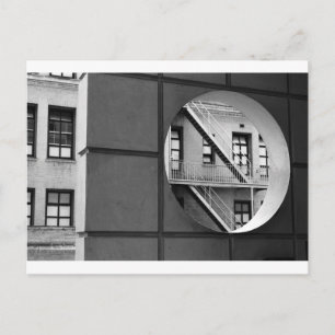 Arkitektur Circle & Linjer Black and White Photo Vykort