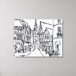 Arkitektur Dinan, Bretagne, Frankrike Canvastryck