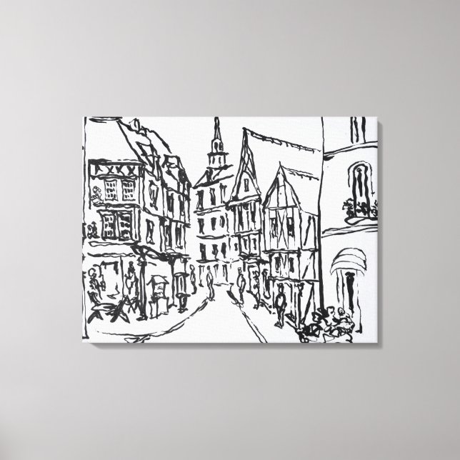 Arkitektur | Dinan, Bretagne, Frankrike Canvastryck (Framsida)