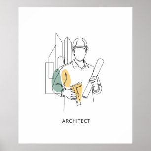 Arkitektur - enkel konst på en linje poster