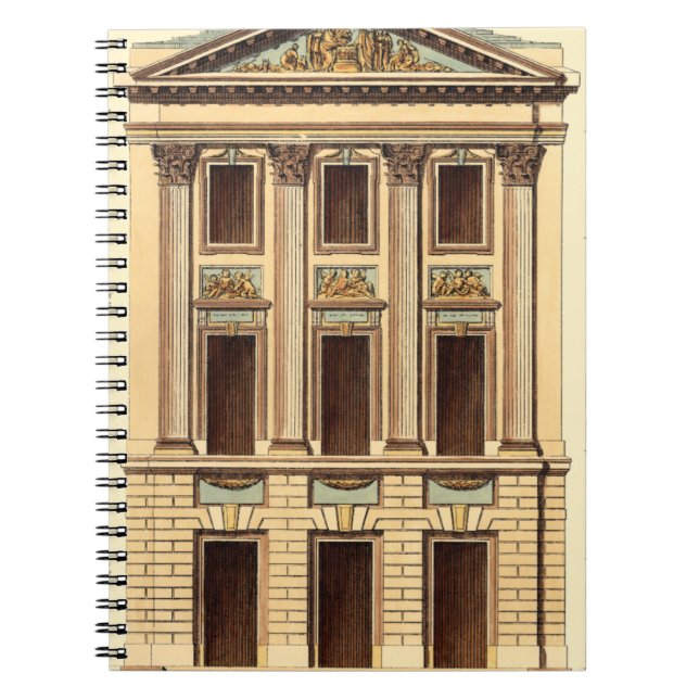 Arkitektur Facade av Jean Deneufforge Anteckningsbok Med Spiral (Framsidan)