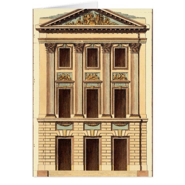 Arkitektur Facade av Jean Deneufforge Hälsningskort (Framsidan)