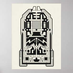 Arkitektur för geometrisk Abstrakt konst i Cream Poster