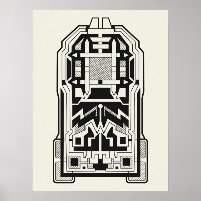 Arkitektur för geometrisk Abstrakt konst i Cream Poster (Framsidan)