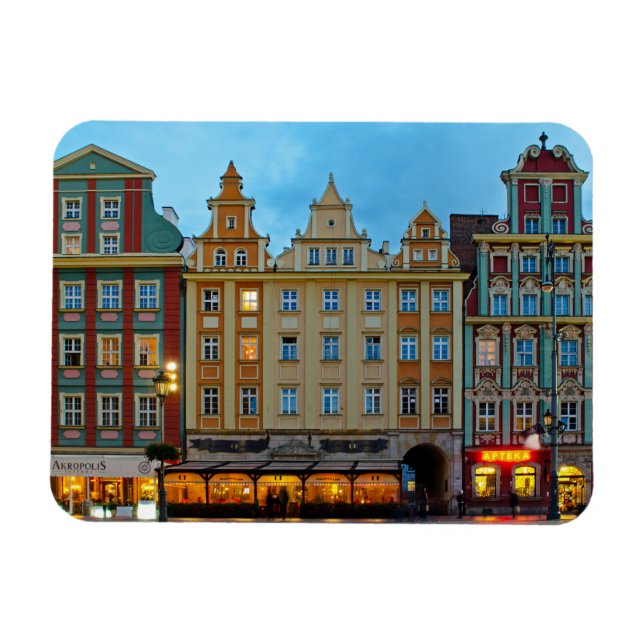 Arkitektur för marknadstorget Wrocław Polen Magnet (Horisontell)