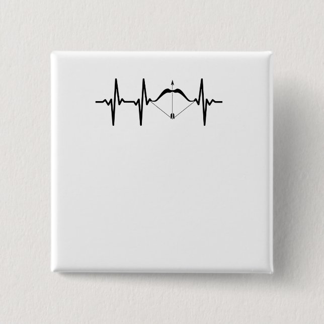 Arkitektur Heartslag Bow and Arrow Archer Knapp (Framsida)