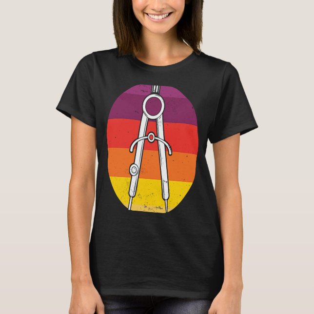 Arkitektur I Compass I Retro Architect T Shirt (Framsida)