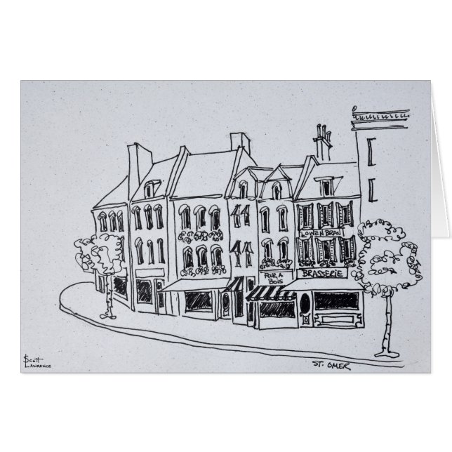 Arkitektur i Saint-Omer, Frankrike Hälsningskort (Framsidan Horizontal)
