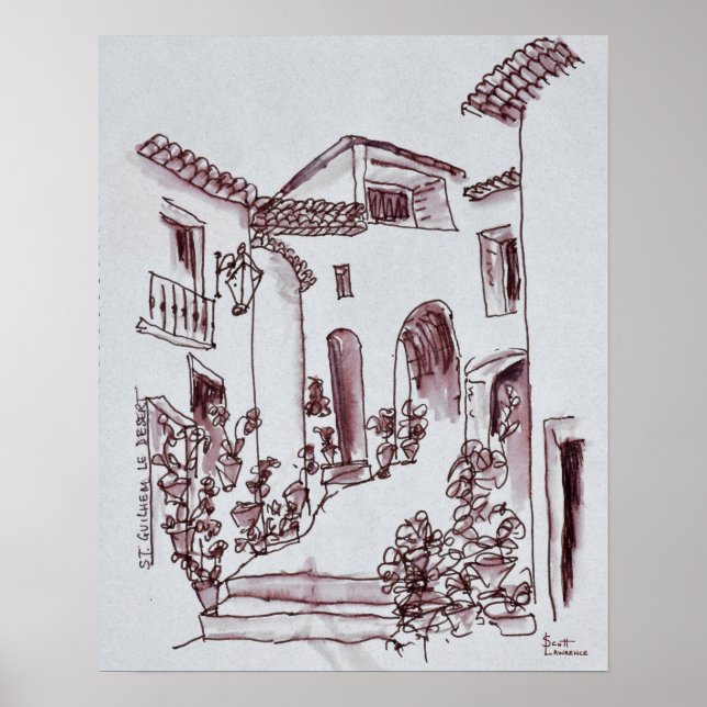 Arkitektur | Saint-Guilhem-Le-Desert, Frankrike Poster (Framsidan)