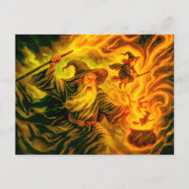 Arkitektur skapande häxor i oljemålning helg vykort