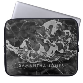 Arkitektur Struktur Black White marble Elegant Laptop Fodral