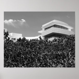 Arkitektur vid Getty Center i Black & White Poster