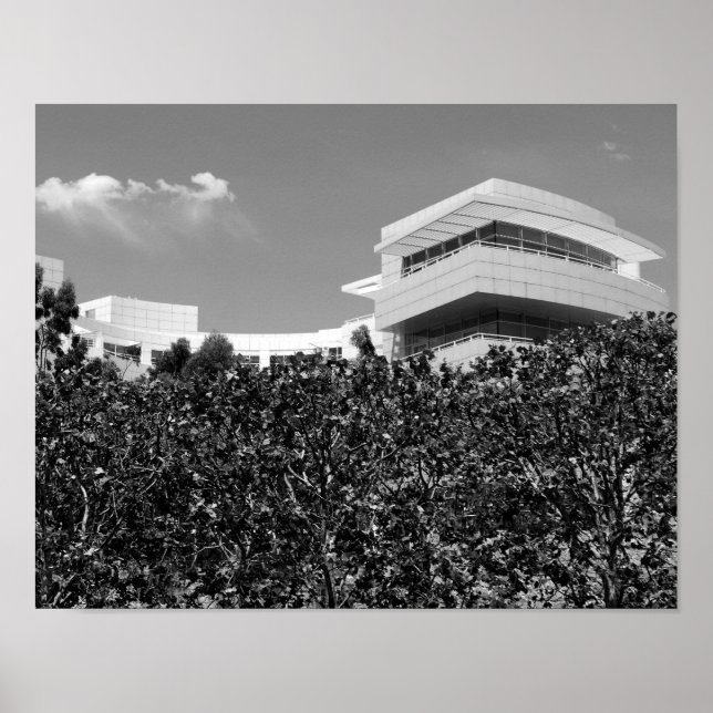 Arkitektur vid Getty Center i Black & White Poster (Framsidan)
