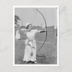 Arkitektur Woman Archer 1915 Foto Vykort