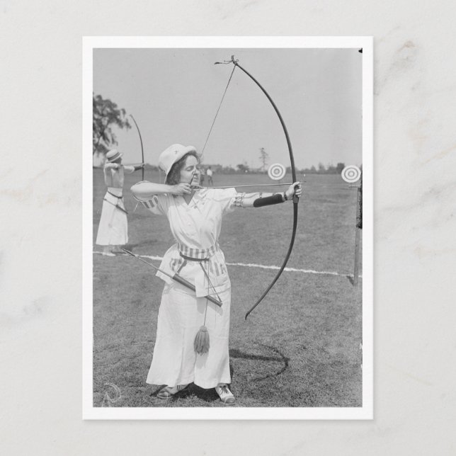 Arkitektur Woman Archer 1915 Foto Vykort (Framsida)