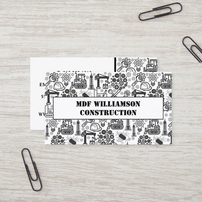 Arkitekturblått Ingenjör Mönster Visitkort (Fram/Back In Situ)