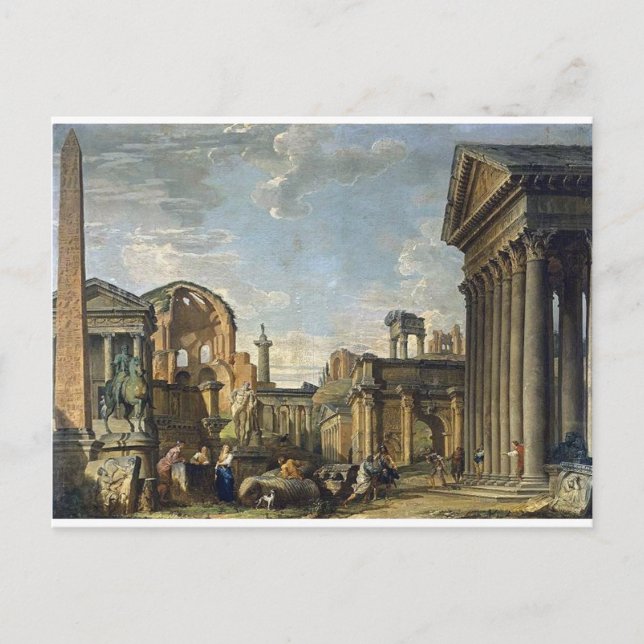 Arkitekturcapriccio av Giovanni Paolo Panini Vykort (Framsida)